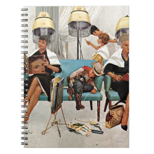 Cowboy Asleep in Beauty Salon Notizblock