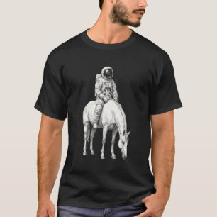 Cowboy-Astronaut reitet auf einem Pferd Surrealer T-Shirt