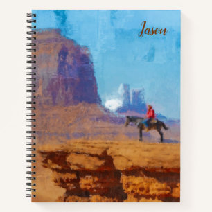 Cowboy auf dem Bute Western Personalisiert Noteboo Notizbuch