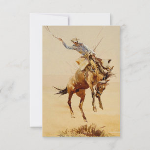 Cowboy auf einem bockenden Pferd #2 von Edward Bor Dankeskarte