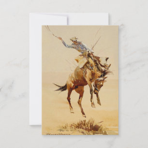 Cowboy auf einem bockenden Pferd #2 von Edward Bor Dankeskarte