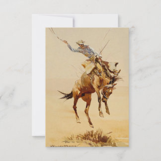 Cowboy auf einem Buckpferd #2 von Edward Borein Dankeskarte