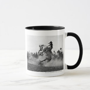 Cowboy auf einem sträubenden wilden Pferd Tasse