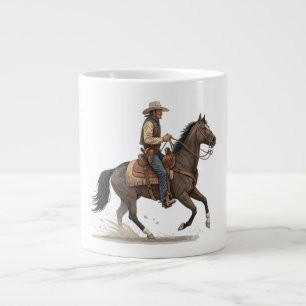 Cowboy auf Pferd Jumbo-Tasse