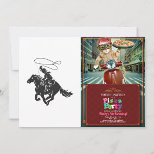 Cowboy auf Pferd mit Lasso Einladung