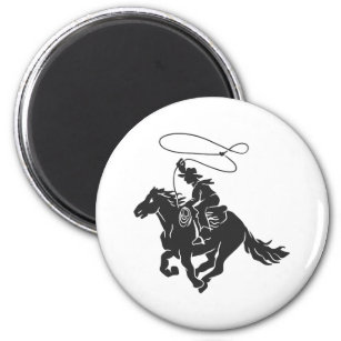 Cowboy auf Pferd mit Lasso Magnet