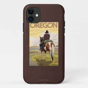 Cowboy auf Pferderuecken-Vintagem Reise-Plakat Case-Mate iPhone Hülle