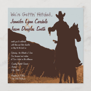 Cowboy auf Pferdeschwald Western Einladung Hochzei