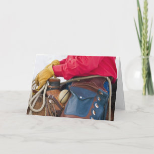 Cowboy auf Pferdetragenden Leder-Typen Karte