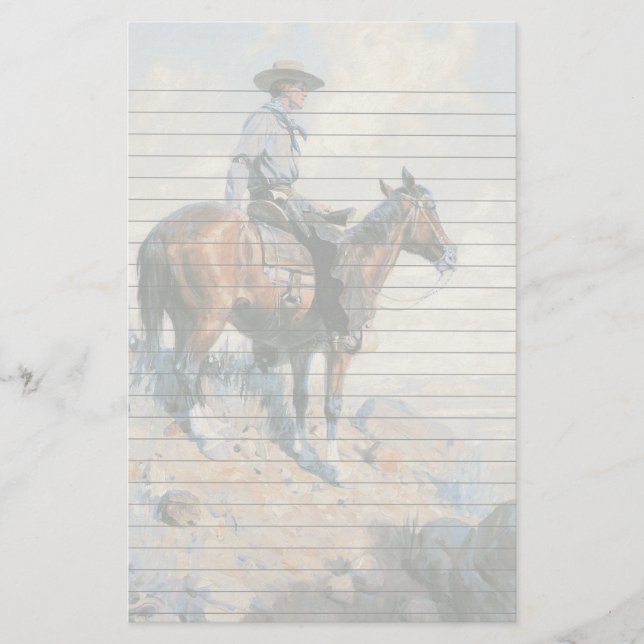 Cowboy auf seinem Pferd Briefpapier (Vorderseite)