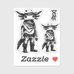 Cowboy-Axolotl Aufkleber