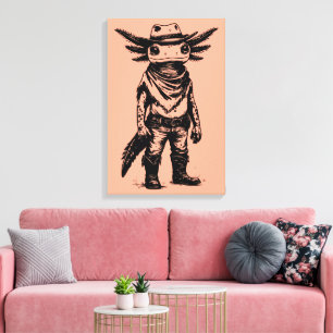 Cowboy Axolotl Leinwanddruck