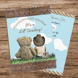 Cowboy Baby and Teddy Bear Baby Shower Einladung