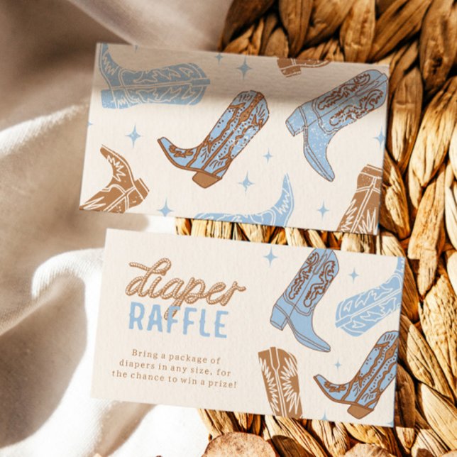 Cowboy Baby Duschdusche Windeln Raffelkarten Begleitkarte (Von Creator hochgeladen)