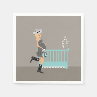 Cowboy Baby Dusche - Blonde - Country Western Them Serviette