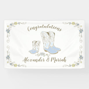 Cowboy Baby Dusche Country Western Blue Boy Banner