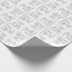 Cowboy Baby Dusche Country Western Blue Boy Geschenkpapier