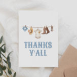 Cowboy Baby-Dusche Dankeskarte<br><div class="desc">Vielen Dank an Freunde und Familie,  die das kleine auf dem Weg mit diesem Cowboy-Thema Babydusche dank Ihrer Karte gefeiert haben.</div>