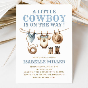 Cowboy Baby-Dusche Einladung