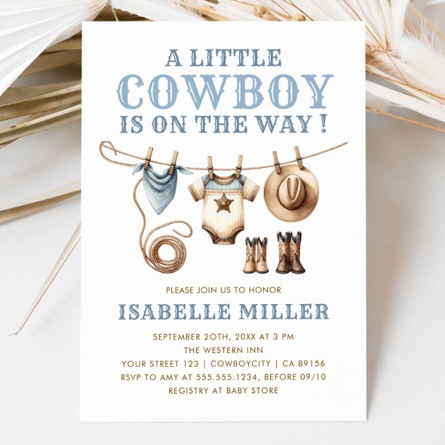 Cowboy Baby-Dusche Einladung (Cowboy Baby Shower Invitation)