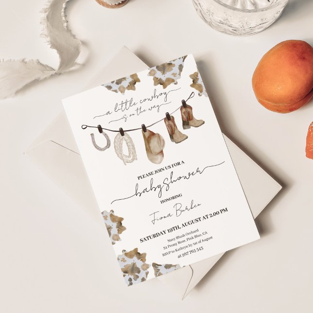 Cowboy Baby Dusche Einladung. Einladung (a little cowboy is on the way invitation)