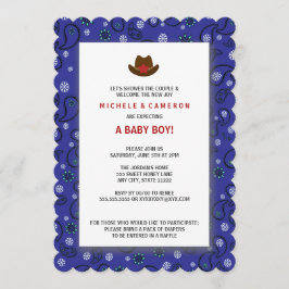 Cowboy Baby Dusche Einladung WESTERN BLUE BANDANA