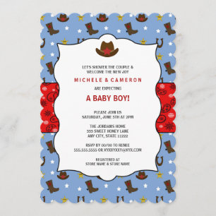 Cowboy Baby Dusche Einladung WESTERN / Geburtstags