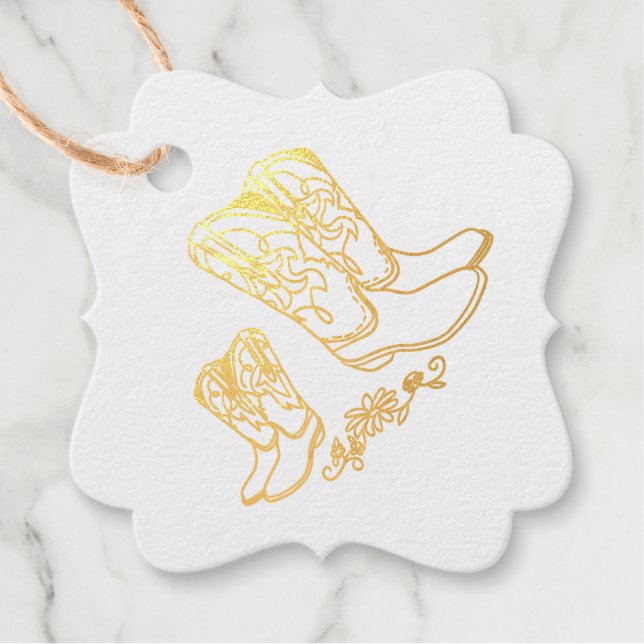 Cowboy Baby-Dusche Geschenkanhänger (Vorderseite)