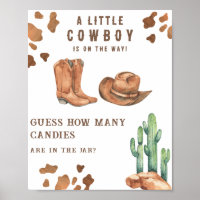 Cowboy Baby Dusche Rate wie viele Bonbons