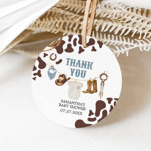 Cowboy Baby Dusche Runde Geschenkanhänger