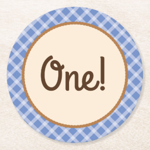 Cowboy Baby-Dusche Runder Pappuntersetzer