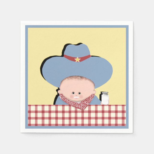 Cowboy Baby-Dusche Serviette (Vorderseite)