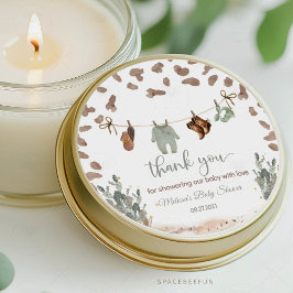 Cowboy Baby Dusche Western Runder Aufkleber