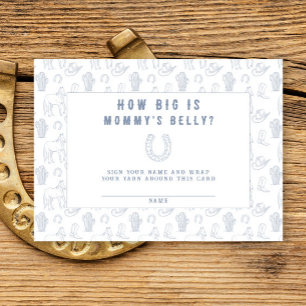 Cowboy Baby Dusche Wie groß ist Mama's Bauch Begleitkarte