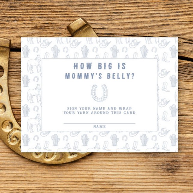 Cowboy Baby Dusche Wie groß ist Mama's Bauch Begleitkarte (Von Creator hochgeladen)