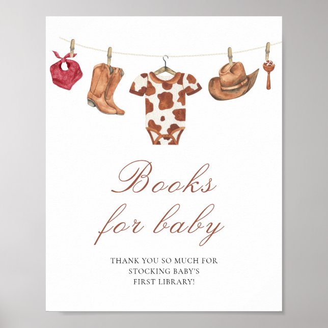 Cowboy-Baby-Party - Bücher fürs Baby Poster (Vorne)