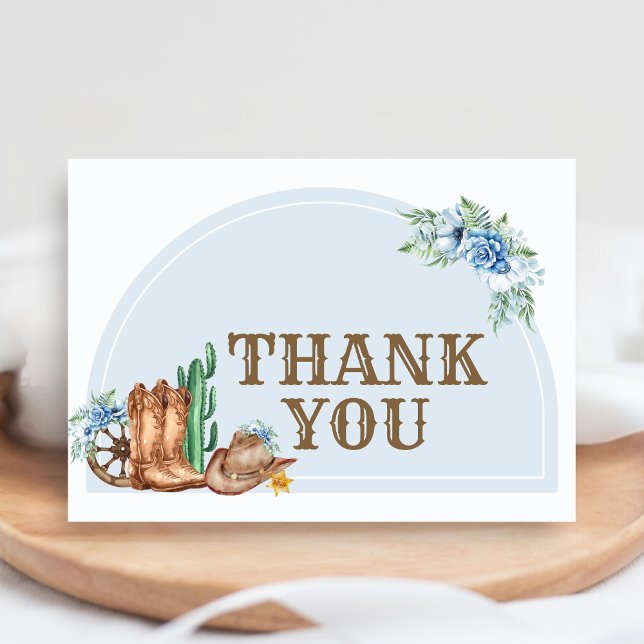 Cowboy-Baby-Party Dankeskarte (A Little Cowboy Baby Shower Thank You Card)