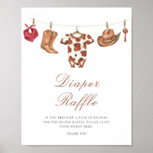 Cowboy-Baby-Party - Windel-Raffle-Poster Poster