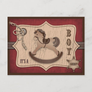 Cowboy Baby Postcard Ankündigungspostkarte