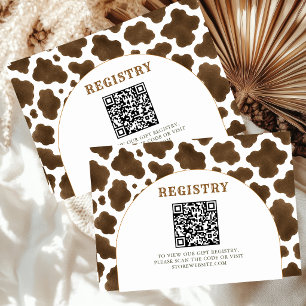 Cowboy-Baby-Registry-Karte Kuh-Druck Begleitkarte
