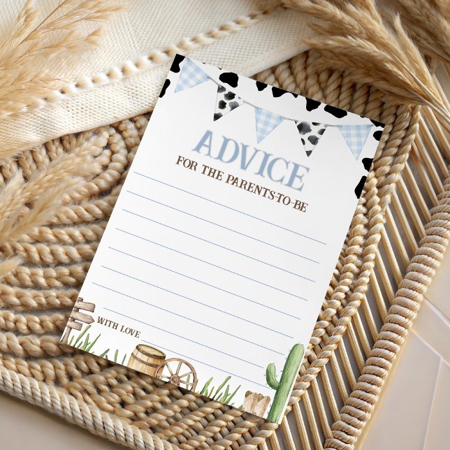 Cowboy Baby Shower Advice Card Einladung (Von Creator hochgeladen)