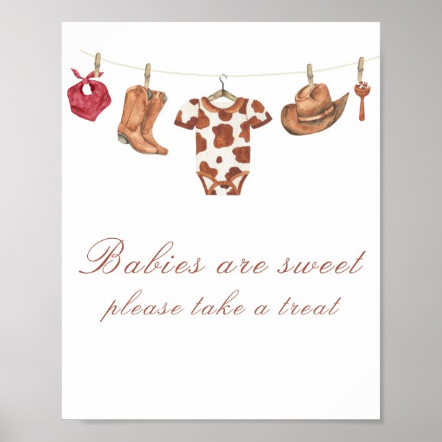 Cowboy baby shower - Babies are sweet Poster (Vorne)