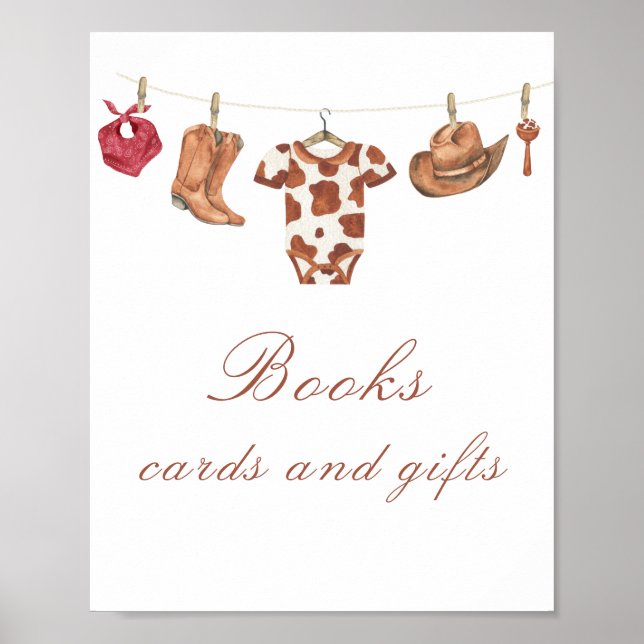 Cowboy baby shower - books, cards and gifts  poster (Vorne)