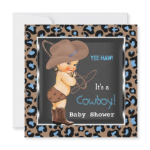 Cowboy Baby Shower Boy Blue Brown