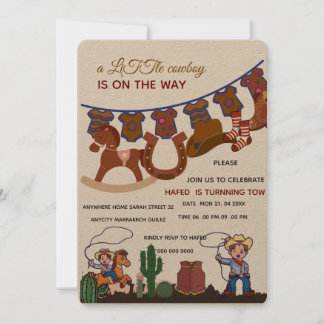 Cowboy Baby Shower Einladung Vorlage, ein kleines 