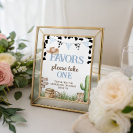 Cowboy Baby Shower Favors Table Sign Sockelschild
