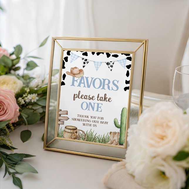 Cowboy Baby Shower Favors Table Sign Sockelschild (Von Creator hochgeladen)