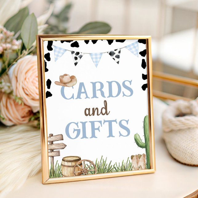 Cowboy Baby Shower Favors Table Sign Sockelschild (Von Creator hochgeladen)