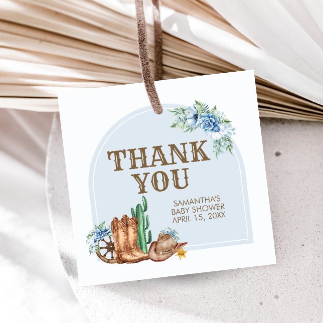 Cowboy Baby Shower Geschenkanhänger (A Little Cowboy Baby Shower Favor Tags)