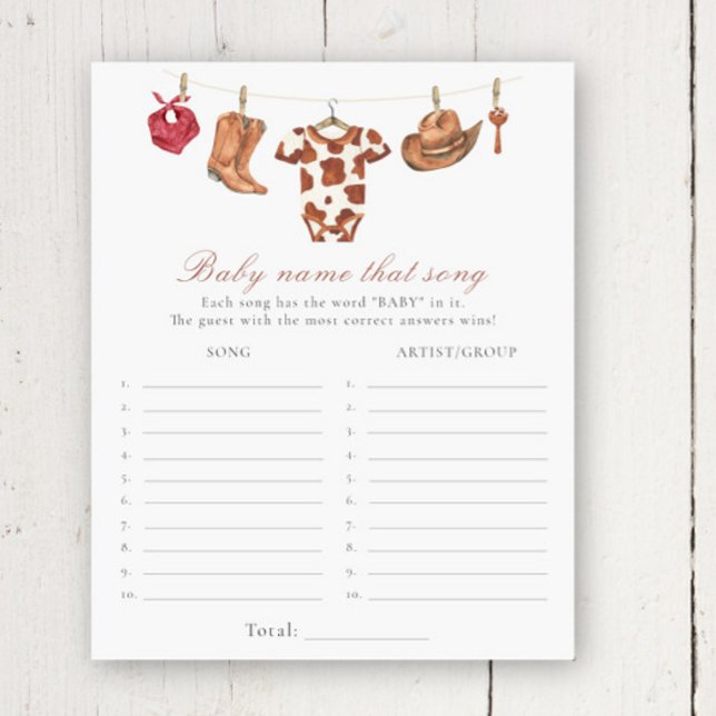 Cowboy baby shower - Name that song game (Von Creator hochgeladen)
